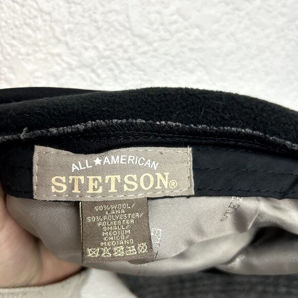 Stetson Plaid Newsboy Cap with Ear Covers Wool Blend Gray Small Medium - Picture 3 of 5